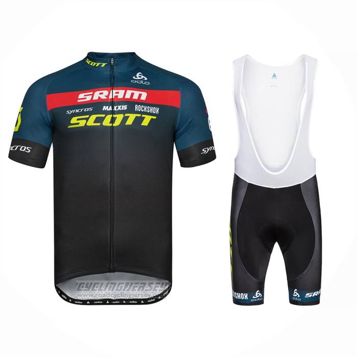 2023 Cycling Jersey Scott Sram Black Short Sleeve And Bib Short